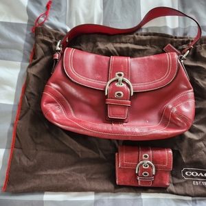 Red coach purse and wallet